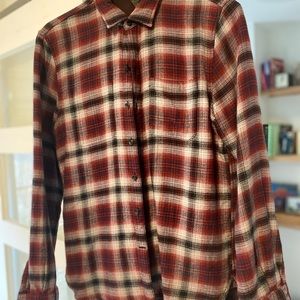 John Varvatos Neil Flannel Plaid Long Sleeve Button Down Shirt Reversible Size M